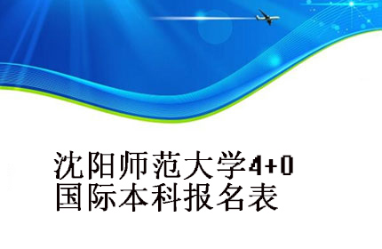 2023年沈阳师范大学4+0国际本科报名表